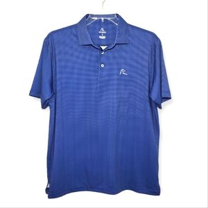 RHOBACK Dogstooth Performance Polo Blue White Large